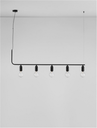 9536419 Lustra Nova Luce VEDA G9 5x6W   Metal & Clear Glass Black  IP20 [3]