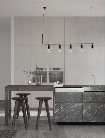 9536419 Lustra Nova Luce VEDA G9 5x6W   Metal & Clear Glass Black  IP20 [1]