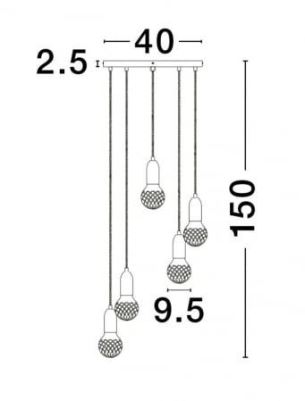 9536420 Lustra Nova Luce VEDA G9 5x6W   Metal & Clear Glass Black  IP20 [7]