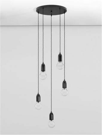 9536420 Lustra Nova Luce VEDA G9 5x6W   Metal & Clear Glass Black  IP20 [2]