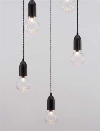 9536420 Lustra Nova Luce VEDA G9 5x6W   Metal & Clear Glass Black  IP20 [4]