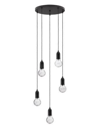 9536420 Lustra Nova Luce VEDA G9 5x6W   Metal & Clear Glass Black  IP20
