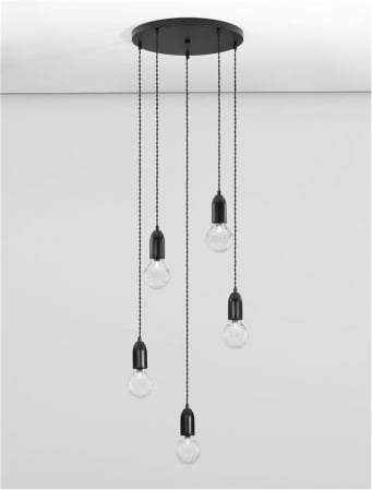 9536420 Lustra Nova Luce VEDA G9 5x6W   Metal & Clear Glass Black  IP20 [3]