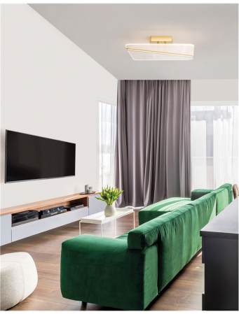 9545233 Plafoniera Nova Luce JERTUNA LED 34W 2162lm 3000K Aluminium & Acrylic Gold Nedimabil IP20 [1]