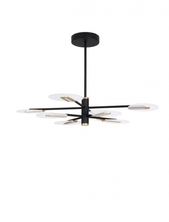 Lustre - 9545408 Lustra Nova Luce GENTI LED 56W 3605lm 3000K IP20 Aluminiu/Acril Black/Gold