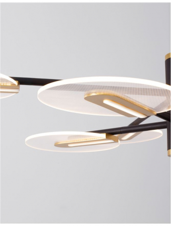 9545408 Lustra Nova Luce GENTI LED 56W 3605lm 3000K IP20 Aluminiu/Acril Black/Gold [3]