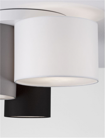 9555805 Plafoniera Nova Luce BRYSON E27 3x12W   Metal & Fabric Shade Sandy White  IP20 [3]