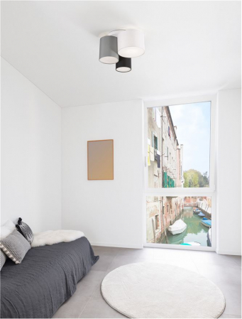 9555805 Plafoniera Nova Luce BRYSON E27 3x12W   Metal & Fabric Shade Sandy White  IP20 [1]