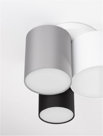 9555805 Plafoniera Nova Luce BRYSON E27 3x12W   Metal & Fabric Shade Sandy White  IP20 [2]