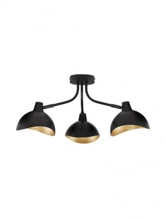 9555807 Lustra Nova Luce GETI E14 3x5W   Metal Matt Black & Gold  IP20