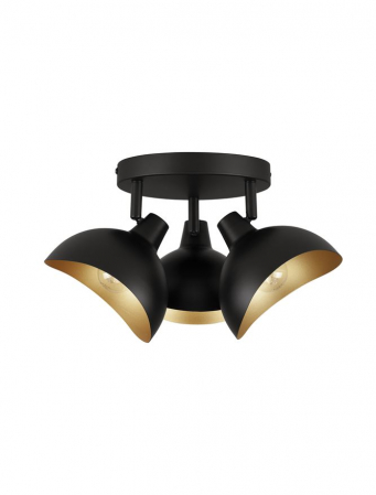 Moderne - 9555810 Plafoniera Nova Luce GETI E14 3x5W   Metal Matt Black & Gold  IP20