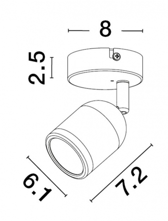 9555814 Aplica baie Nova Luce ORSON GU10 1x10W   Metal Sandy White  IP44 [2]