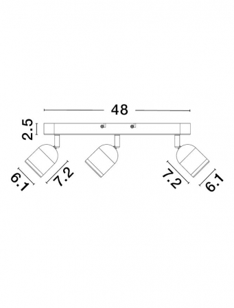 9555818 Plafoniera baie Nova Luce ORSON GU10 3x10W   Metal Sandy White  IP44 [2]