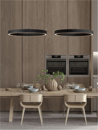9558604 Lustra Nova Luce STING LED 50W 2968lm 3000K Aluminium & Acrylic Sandy Black Dimabil Triac IP20 [1]
