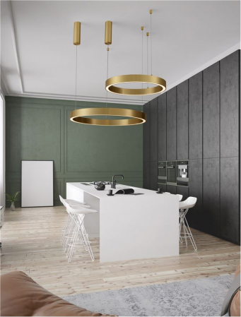 9558605 Lustra Nova Luce STING LED 50W 2968lm 3000K Aluminium & Acrylic Brass Gold Dimabil Triac IP20 [1]
