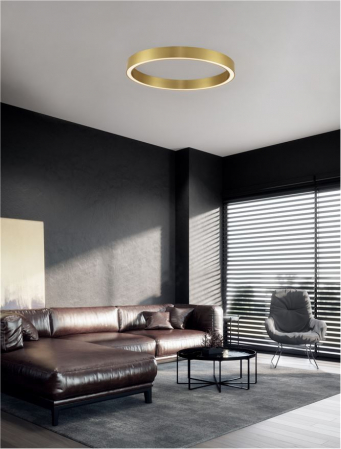 9558650 Plafoniera Nova Luce STING LED 50W 2968lm 3000K Aluminium & Acrylic Brass Gold Dimabil Triac IP20 [1]