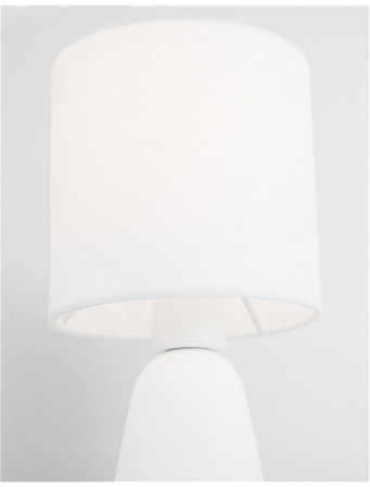 9577162 Veioza Nova Luce ZERO E14 1x5W   Gypsum & White Fabric Shade White  IP20 [5]