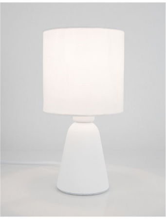 9577162 Veioza Nova Luce ZERO E14 1x5W   Gypsum & White Fabric Shade White  IP20 [2]