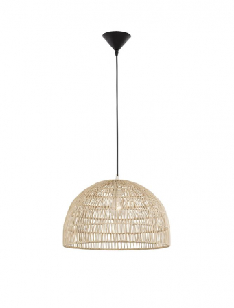 Pendule - Pendul Nova Luce MELODY E27 1x12W   Natural Rattan Black Fabric Wire & Base  IP20