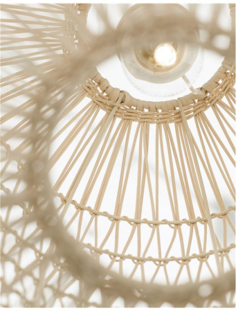 Pendul Nova Luce MELODY E27 1x12W   Natural Rattan Black Fabric Wire & Base  IP20 [2]