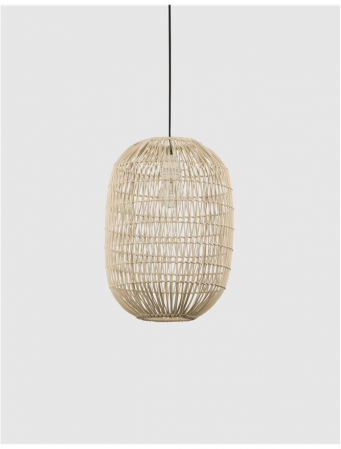 Pendul Nova Luce MELODY E27 1x12W   Natural Rattan Black Fabric Wire & Base  IP20 [1]
