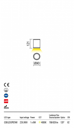 9599 Plafoniera REDO ETA LED 6W 540lm 4000K IP54 Aluminiu Turnat Dark Gray Optics 120° CRI 82 [1]