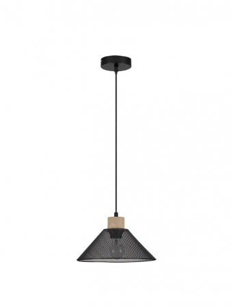 ILUMINAT - 9620128 Pendul Nova Luce IAN E27 1x12W   Metal & Natural Wood Matt Black  IP20