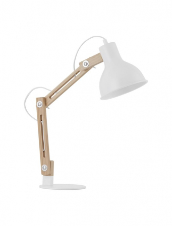 Birou - 9620129 Veioza Nova Luce GROU E27 1x12W   Metal & Wood Matt White  IP20