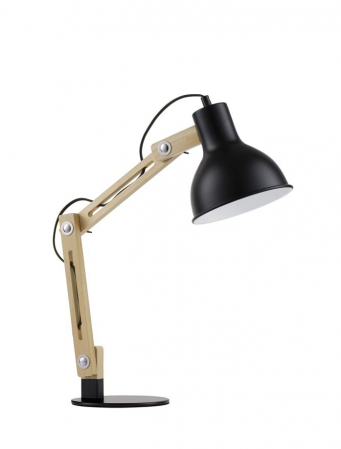 Birou - 9620130 Veioza Nova Luce GROU E27 1x12W   Metal & Wood Matt Black  IP20