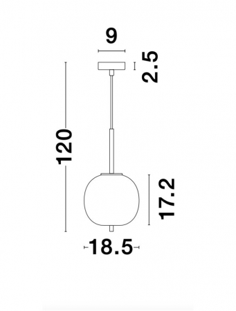 9624064 Pendul Nova Luce LATO E14 1X5W IP20 Glass/Metal Antique Brass Black Fabric Wire [3]