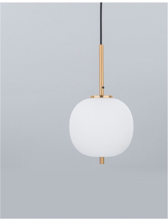9624064 Pendul Nova Luce LATO E14 1X5W IP20 Glass/Metal Antique Brass Black Fabric Wire [1]