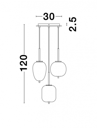 9624068 Suspensie Nova Luce LATO E14 3x5W IP20 Glass/Metal Antique Brass Black Fabric Wire NOVALUCE [4]