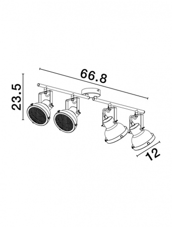 9624106 Plafoniera Nova Luce RUVI GU10 4x10W   Metal Matt Black  IP20 [2]