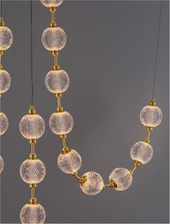 9695201 Candelabru Nova Luce BRILLANTE LED 134W 8530lm 3200K Aluminium & Acrylic Gold Dimabil Triac IP20 [6]