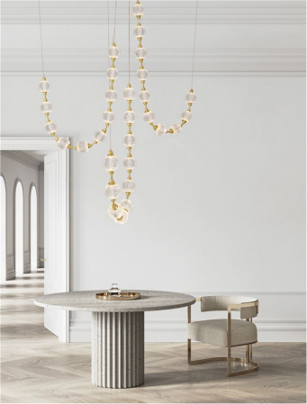 9695201 Candelabru Nova Luce BRILLANTE LED 134W 8530lm 3200K Aluminium & Acrylic Gold Dimabil Triac IP20 [1]