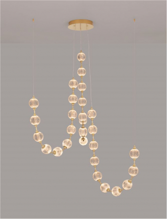 9695201 Candelabru Nova Luce BRILLANTE LED 134W 8530lm 3200K Aluminium & Acrylic Gold Dimabil Triac IP20 [5]