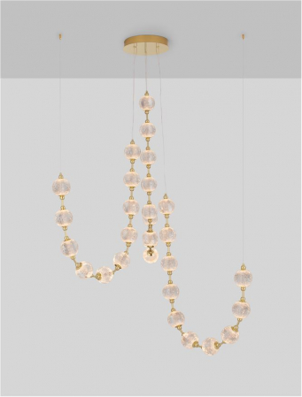 9695201 Candelabru Nova Luce BRILLANTE LED 134W 8530lm 3200K Aluminium & Acrylic Gold Dimabil Triac IP20 [3]