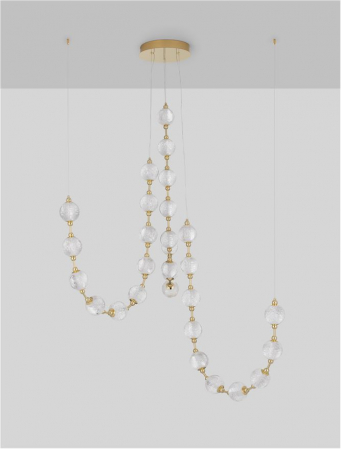 9695201 Candelabru Nova Luce BRILLANTE LED 134W 8530lm 3200K Aluminium & Acrylic Gold Dimabil Triac IP20 [2]