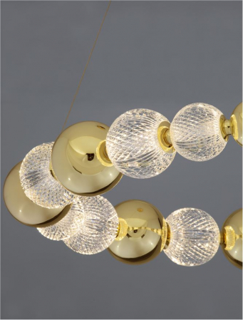 9695202 Lustra Nova Luce BRILLE LED 52W 3476lm 3200K  Aluminium & Acrylic Gold Dimabil Triac IP20 [5]