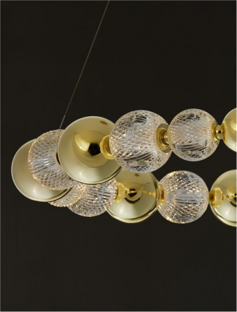 9695202 Lustra Nova Luce BRILLE LED 52W 3476lm 3200K  Aluminium & Acrylic Gold Dimabil Triac IP20 [7]