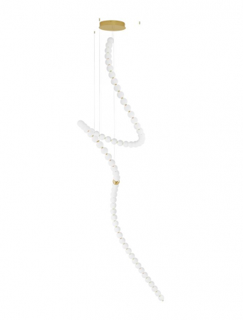 9695207 Candelabru Nova Luce PERLA LED 207W 13065lm 3000K Metal & Opal Glass Gold Dimabil Triac IP20