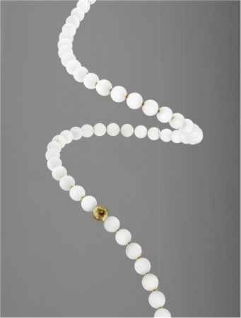 9695207 Candelabru Nova Luce PERLA LED 207W 13065lm 3000K Metal & Opal Glass Gold Dimabil Triac IP20 [3]