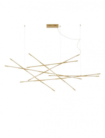 ILUMINAT INTERIOR - 9695215 Lustra Nova Luce RACCIO LED 109W 6868lm 3000K Metal & Acrylic  Brass Gold Dimabil Triac IP20