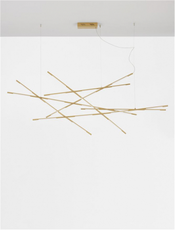 9695215 Lustra Nova Luce RACCIO LED 109W 6868lm 3000K Metal & Acrylic  Brass Gold Dimabil Triac IP20 [2]