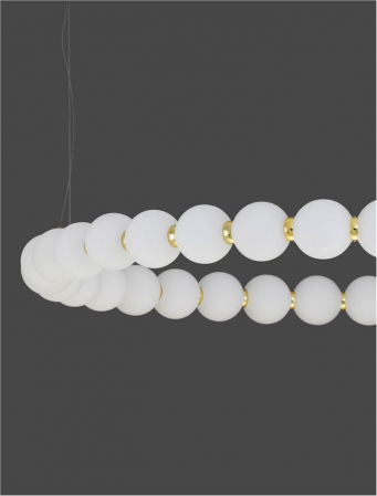 9695231 Lustra Nova Luce PERLA LED 72W 6492lm 3000K Metal & Opal Glass Gold Dimabil Triac IP20 [3]
