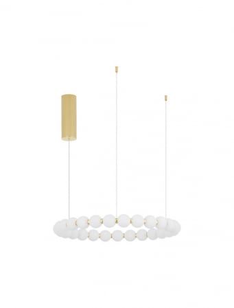Lustre - 9695231 Lustra Nova Luce PERLA LED 72W 6492lm 3000K Metal & Opal Glass Gold Dimabil Triac IP20