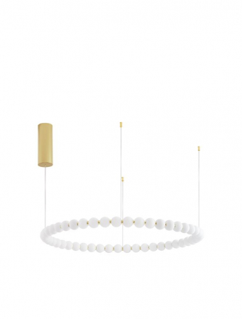 9695232 Lustra Nova Luce PERLA LED 96W 8076lm 3000K Metal & Opal Glass Gold Dimabil Triac IP20