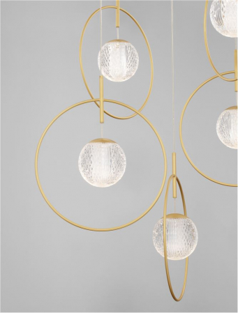 9695235 Lustra Nova Luce ATOS LED 32W 3925lm 3000K Aluminium & Acrylic Satin Gold Nedimabil IP20 [1]