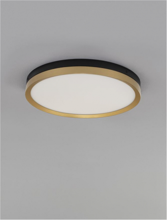 9695236 Plafoniera Nova Luce CANTRIA LED 31W 1916lm 3000K Metal & Acrylic  Black Brass Gold Nedimabil IP20 [1]