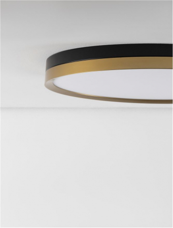 9695237 Plafoniera Nova Luce CANTRIA LED 38W 2198lm 3000K Metal & Acrylic  Black Brass Gold Nedimabil IP20 [2]